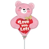 Palloncino in Foil 14" Mini Shape Orsetto con Cuore "Love You Lots" Palloncini Foil Amore