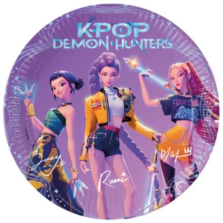 Piatto di Carta 23cm K-Pop Demon Hunters 8pz