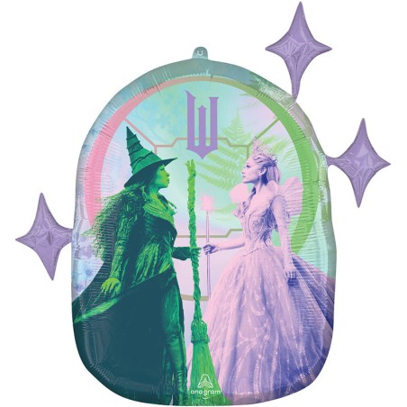 Palloncino in Foil 26" Super Shape con Elphaba e Glinda del Mago di Oz "Wicked"