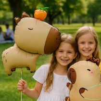 Palloncino in Foil 25" Super Shape Capibara con Arancia Animali del Bosco
