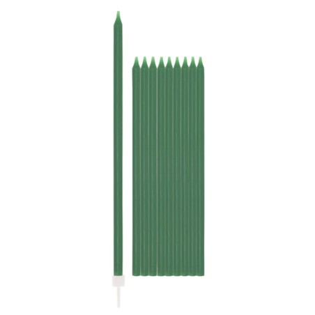 Candelina Stelo 15.5cm Verde Foresta 10pz Candeline Stelo