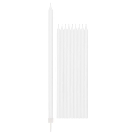 Candelina Stelo 15.5cm Bianco 10pz Candeline Stelo