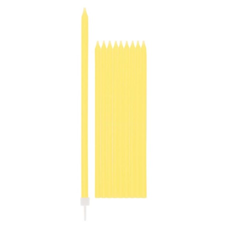 Candelina Stelo 15.5cm Gialla 10pz Candeline Stelo