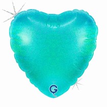 Palloncino in Foil 4" Cuore Glitter Olografico Tiffany Cuori Piccoli 4"