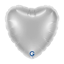 Palloncino in Foil 4" Cuore Argento "Silver" Cuori Piccoli 4"