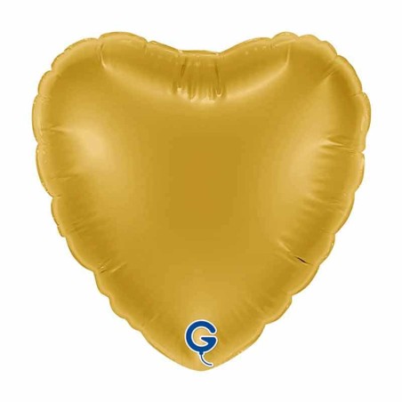 Palloncino in Foil 4" Cuore Oro Chiaro "Gold" Cuori Piccoli 4"