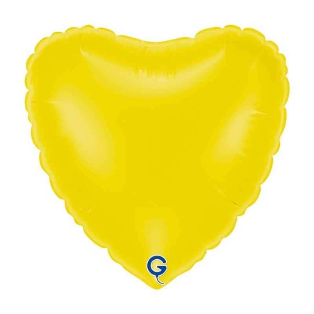 Palloncino in Foil 9" Cuore Giallo Pastello "Pastel Yellow" Cuori Medi 9"