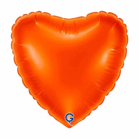Palloncino in Foil 9" Cuore Arancione "Orange" Cuori Medi 9"