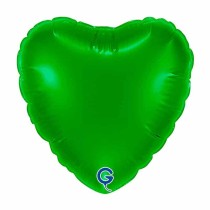 Palloncino in Foil 9" Cuore Verde "Green" Cuori Medi 9"