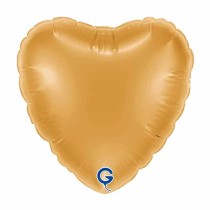 Palloncino in Foil 9" Cuore Oro "Gold" Cuori Medi 9"