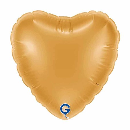 Palloncino in Foil 9" Cuore Oro "Gold" Cuori Medi 9"