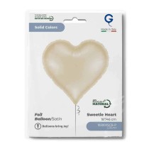 Palloncino in Foil 18" Sweetie Cuore Crema Satinato "Heart Satin Cream" Cuori Regular 18"