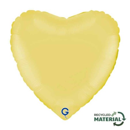 Palloncino in Foil 18" Cuore Giallo Opaco "Matte Yellow" Cuori Regular 18"