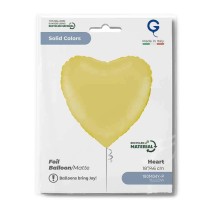 Palloncino in Foil 18" Cuore Giallo Opaco "Matte Yellow" Cuori Regular 18"