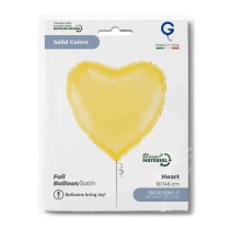 Palloncino in Foil 18" Cuore Giallo Banana Satinato Cuori Regular 18"