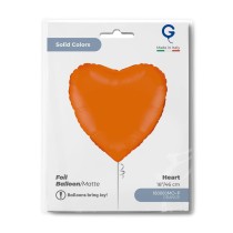 Palloncino in Foil 18" Cuore Arancione Opaco Cuori Regular 18"