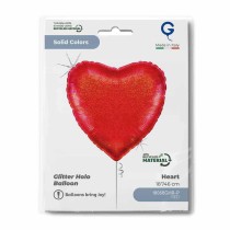 Palloncino in Foil 18" Cuore Rosso Glitter Olografico Cuori Regular 18"
