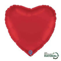 Palloncino in Foil 18" Cuore Rosso Rubino Satinato Cuori Regular 18"