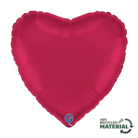 Palloncino in Foil 18" Cuore Rosso Ciliegia Satinato Cuori Regular 18"