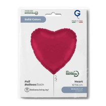 Palloncino in Foil 18" Cuore Rosso Ciliegia Satinato Cuori Regular 18"