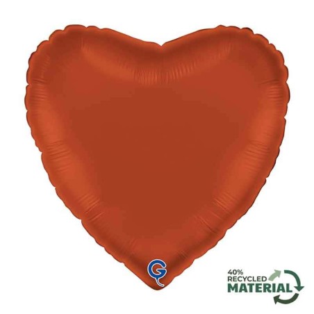 Palloncino in Foil 18" Cuore Satinato Rosso Mattone "Brick Red" Cuori Regular 18"