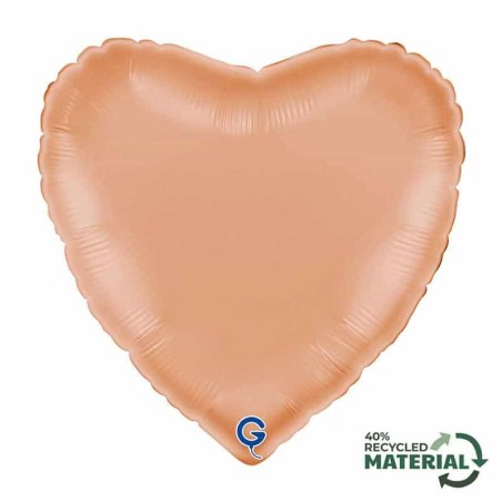 Palloncino in Foil 18" Cuore Pesca Satinato Cuori Regular 18"