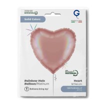 Palloncino in Foil 18" Cuore Rose Gold Olografico Cuori Regular 18"