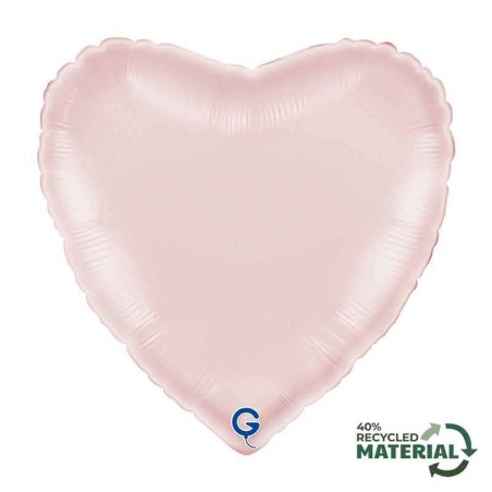 Palloncino in Foil 18" Cuore Rosa Pastello Satinato Cuori Regular 18"