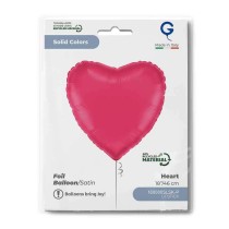 Palloncino in Foil 18" Cuore Lampone Satinato "Lipstick" Cuori Regular 18"