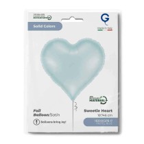 Palloncino in Foil 18" Sweetie Cuore Celeste Satinato "Heart Satin Pastel Blue" Cuori Regular 18"