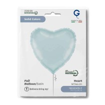Palloncino in Foil 18" Cuore Celeste Satinato Cuori Regular 18"
