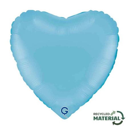 Palloncino in Foil 18" Cuore Celeste Opaco "Matte Blue" Cuori Regular 18"