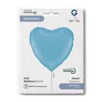 Palloncino in Foil 18" Cuore Celeste Opaco "Matte Blue" Cuori Regular 18"
