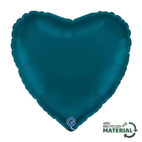 Palloncino in Foil 18" Cuore Blu Petrolio Satinato Cuori Regular 18"
