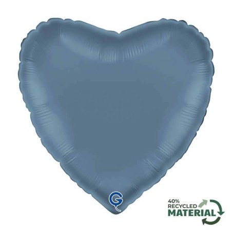 Palloncino in Foil 18" Cuore Blu Jeans Satinato Cuori Regular 18"