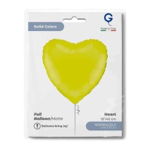 Palloncino in Foil 18" Cuore Verde Lime Opaco "Matte Lime Green" Cuori Regular 18"