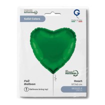 Palloncino in Foil 18" Cuore Verde "Green" Cuori Regular 18"