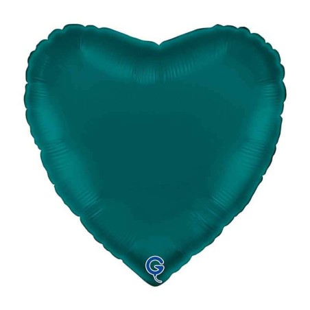 Palloncino in Foil 18" Cuore Verde Smeraldo Satinato Cuori Regular 18"