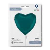 Palloncino in Foil 18" Cuore Verde Smeraldo Satinato Cuori Regular 18"