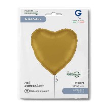 Palloncino in Foil 18" Cuore Oro Satinato Cuori Regular 18"