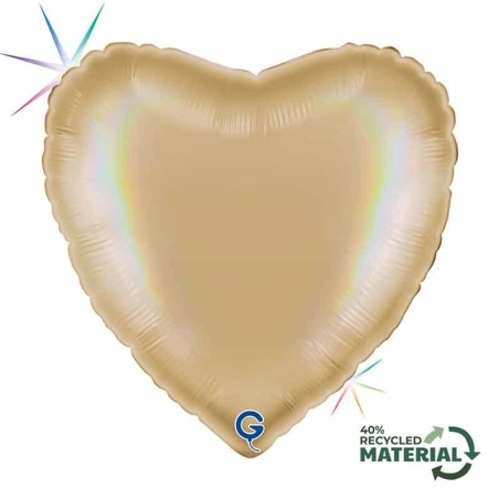 Palloncino in Foil 18" Cuore Rainbow Olografico Champagne Cuori Regular 18"