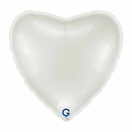 Palloncino in Foil 22" Cuore Bianco "Heart White" Cuori Grandi 22"