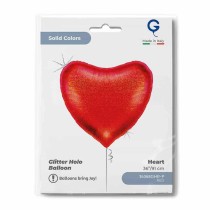 Palloncino in Foil 36" Cuore Rosso Glitter Olografico Cuori Jumbo 36"