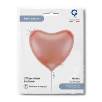 Palloncino in Foil 36" Cuore Rose Gold Glitter Olografico Cuori Jumbo 36"