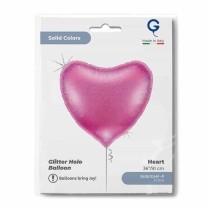 Palloncino in Foil 36" Cuore Fucsia Glitter Olografico Cuori Jumbo 36"