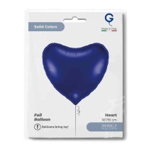 Palloncino in Foil 36" Cuore Blu "Heart Blue Navy" Cuori Jumbo 36"
