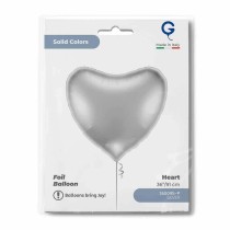 Palloncino in Foil 36" Cuore Argento "Heart Silver" Cuori Jumbo 36"