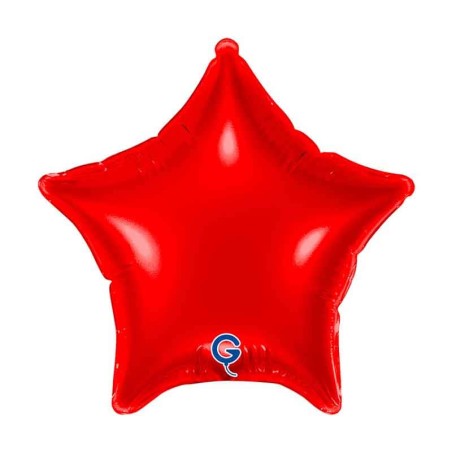 Palloncino in Foil 4" Stella Rosso "Red" Stelle Piccole 4"