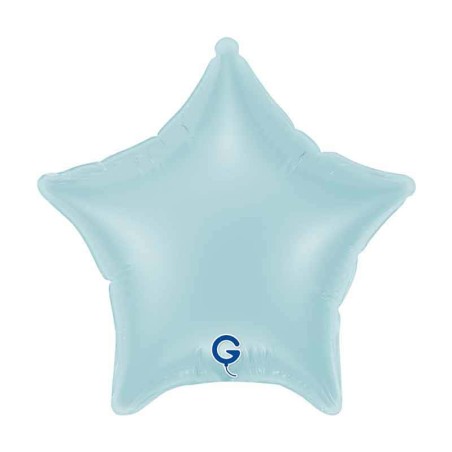Palloncino in Foil 4" Stella Celeste "Light Blue" Stelle Piccole 4"