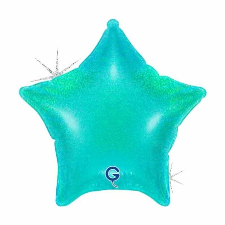 Palloncino in Foil 4" Stella Glitter Olografico Tiffany Stelle Piccole 4"
